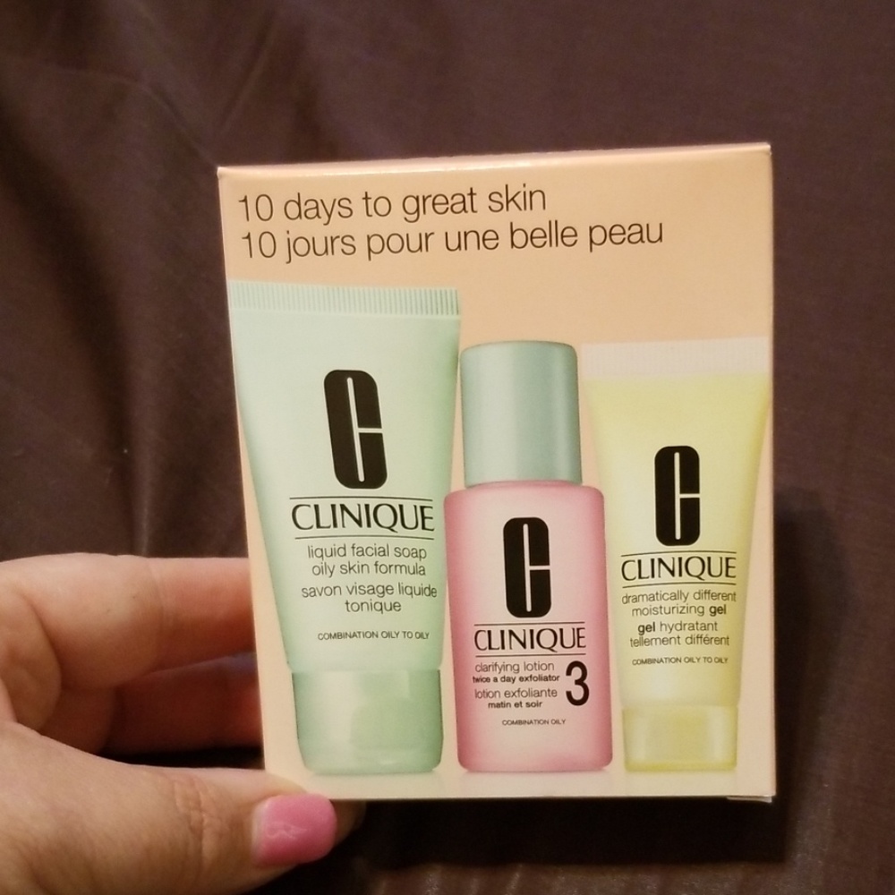 Clinique sample 3 step skin care system